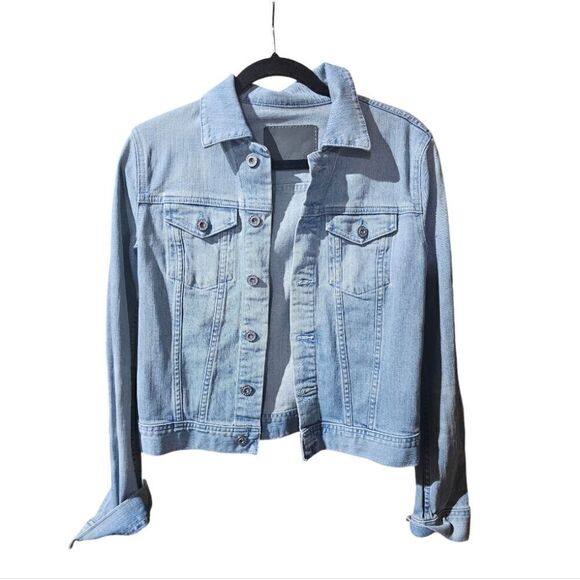 AG Adriano Goldschmied Distressed Light Denim Jacket - Size Small - Picture 1 of 8